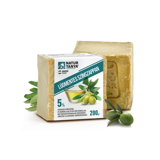Natur Tanya® Lúgmentes Színszappan - 5% Babérfaolaj és 95% Olívaolaj. 2000 éves receptúra, 0,001% lúg! 200g