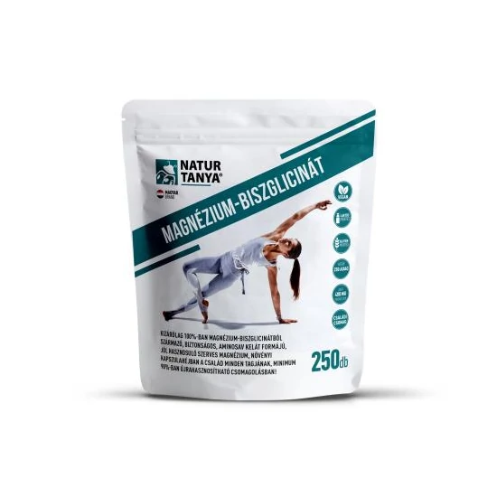 Natur Tanya® MAGNÉZIUM-BISZGLICINÁT - 100% magnézium-biszglicinát kelát, jól hasznosuló szerves magnézium, családi kiszerelésben 250 db