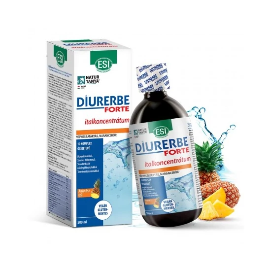 Natur Tanya - Diurerbe® Forte italkoncentrátum, Ananász íz – Vízvisszatartás és cellulit ellen. 500ml