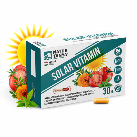 SOLAR VITAMIN - Világszabadalommal védett napozóvitamin, szoláriumozás, napozás vagy nap nélküli bőrpigmentációhoz 30 db