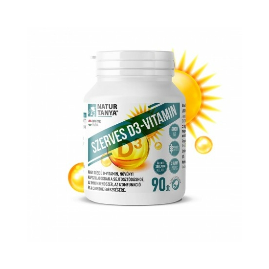 Natur Tanya® Szerves D3-vitamin 4000NE növényi kapszulatokban, E-vitaminnal ( 90 db )