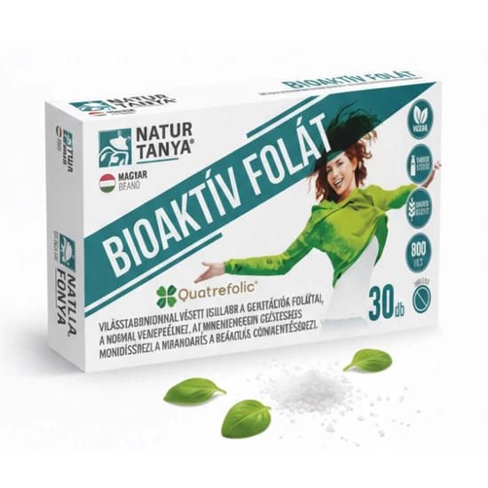 Natur Tanya® Bioaktív Folát – Világszabadalommal védett legújabb 4. generációs Quatrefolic® folát