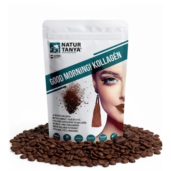 Natur Tanya® Good morning! Kollagén cappuccino - hal és marha kollagén peptidek, biotin, C-vitamin és cink-biszglicinát 320g