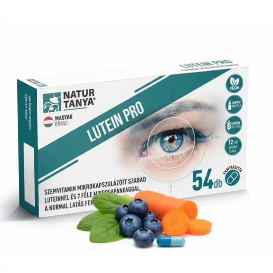 Natur Tanya® Lutein Pro szemvitamin – mikrokapszulázott szabad lutein + 7 féle tápanyag