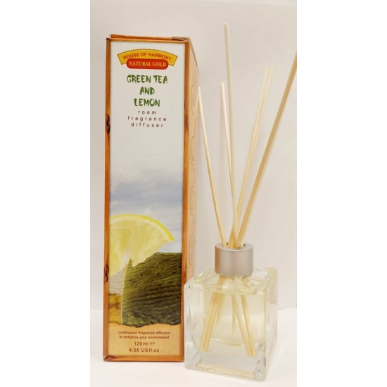 Bambuszpálcás illatosító zöld tea és citrom illat (120ml, Green Tea &amp; Lemon)