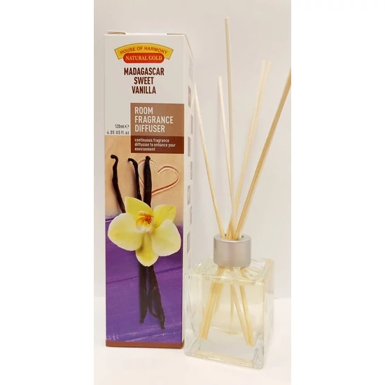 Bambuszpálcás illatosító madagaszkári édes vanília illat (120ml, Madagascar Sweet Vanilla)