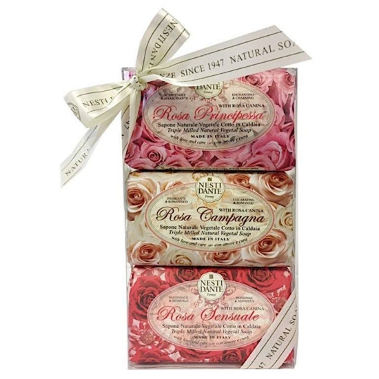 Nesti Dante exkluzív ajándékszett - La Rose- Rózsás natúrszappanok 3 x 150 g