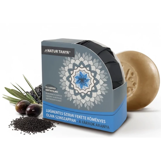 Natur Tanya® Lúgmentes Színszappan - Fekete kömény olajjal – Gyulladt, viszkető, gombás, allergiás bőrproblémákra  100 gr