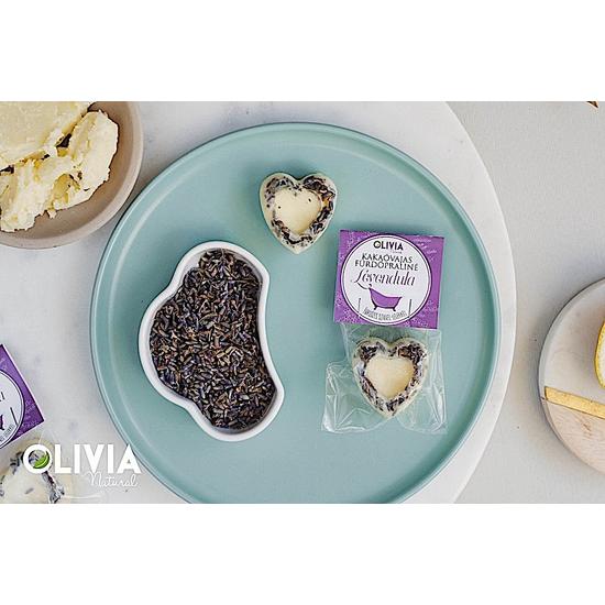 Olivia Natural - Levendula fürdőpraliné kakaóvajjal szív alakú 20g