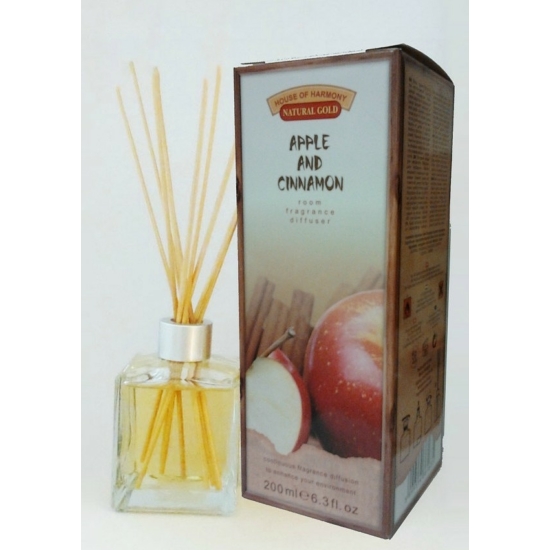 Bambuszpálcás illatosító alma és fahéj illat (200ml, Apple &amp; Cinnamon)
