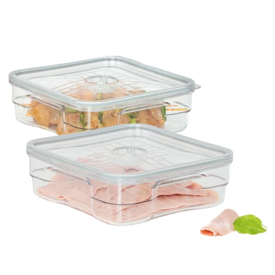 GASTRO Full Tritan szett dupla( 2 db 2l négyzet GASTRO Full Tritan vakuumtároló doboz  )