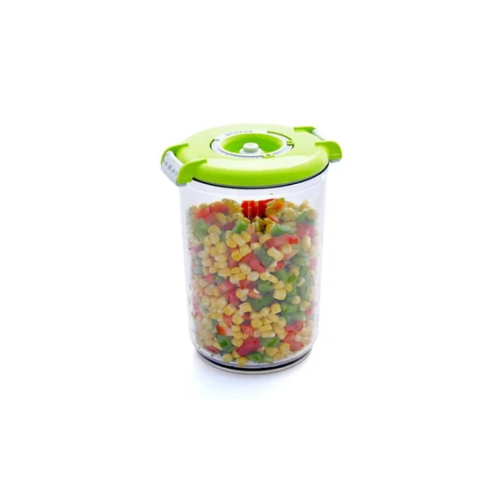 Vákuumtároló doboz, kerek (zöld, 1,5 L)