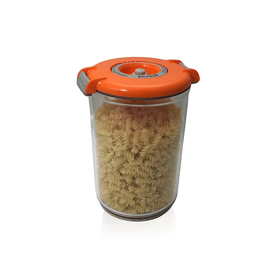 Vákuumtároló doboz, kerek (narancs, 1,5 L)