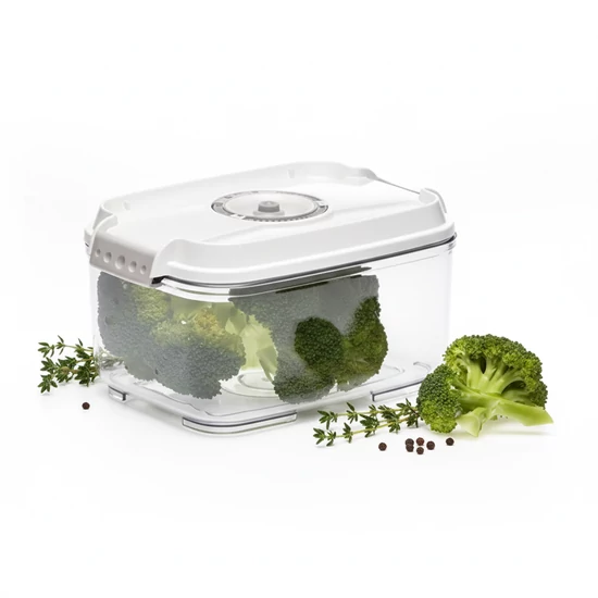 Vákuumtároló doboz, hasáb (Fehér, 2,0 L)