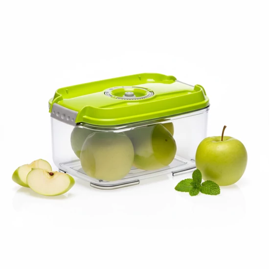 Vákuumtároló doboz, hasáb (zöld, 2,0 L)